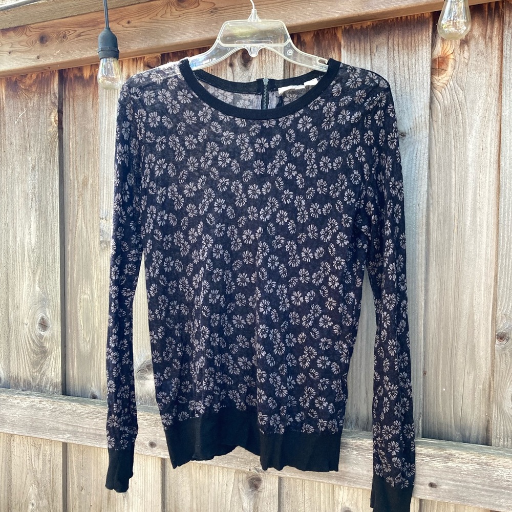 SeeThrough Floral LongSleeved Blouse